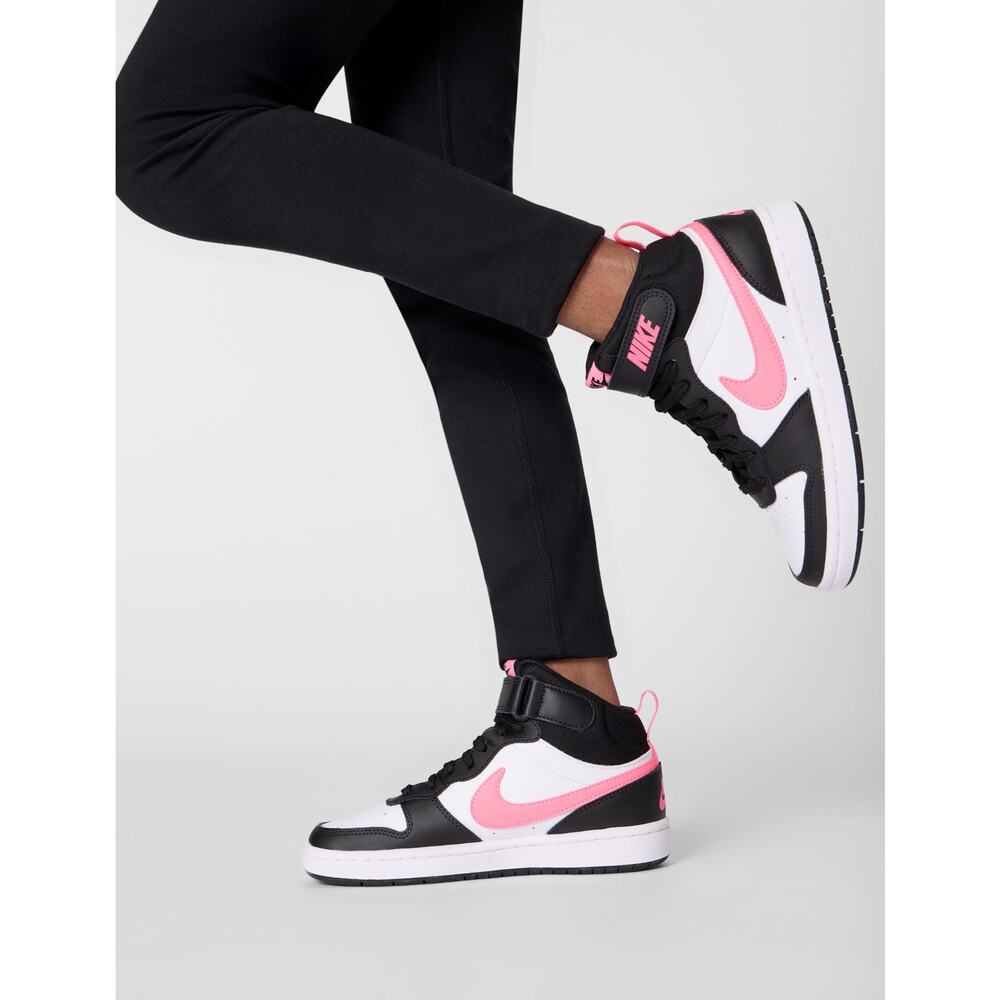 NWT Nike Big Kid's Court Borough Mid 2 Shoes, Black/Sunset Pulse-White, 5Y - Picture 5 of 6